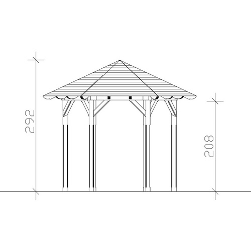 SKANHOLZ Pavillon »Colmar 1«, Zeltdach, sechseckig, BxHxT: 360 x 292 x 312 cm - beige
