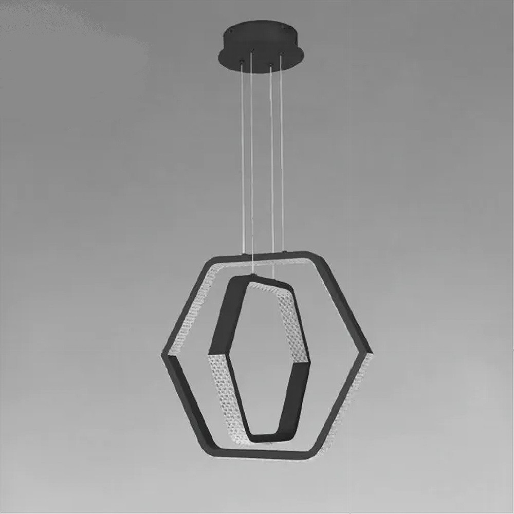 Trade Shop - Led Zusammenfassung 48 W Exagonal Effect Ristal Modern Nero 31845 -