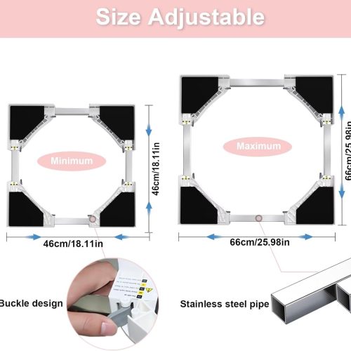 Waschmaschinen-auflagekit Höhenverstellbar 48-75cm • Stapelhalterung Für Waschmaschine & Trockner • Anti-rutsch & Platzsparend • Bis 500kg Belastbar • Inkl. Montagematerial Waschmaschinen-auflagekit Höhenverstellbar 48-75cm • Stapelhalterung Für Waschmaschine & Trockner • Anti-rutsch & Platzsparend • Bis 500kg Belastbar • Inkl. Montagematerial