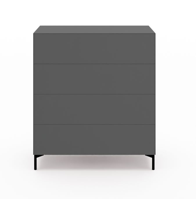 Create Kommode mit 4 Schubkästen Lava Rundfuß