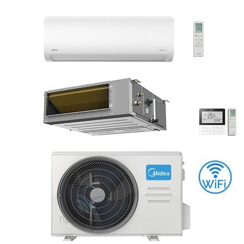 Midea Xtreme + Kanalisierte A7 R32 Wifi Dual Split Inverter-klimaanlage 18000 + 18000 Btu Mit Ue M4o-36fn8-q Klasse A++/a+