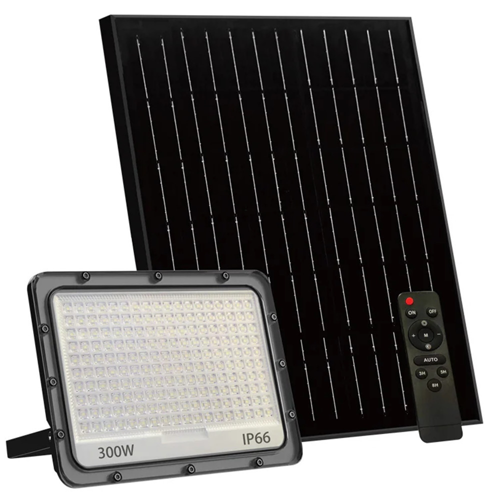 Trade Shop - Led-leuchtturm Im Freien Mit 300w Ip66 Solarpanel Fernbedienung Einstellbares Licht Sf319-300-3c -