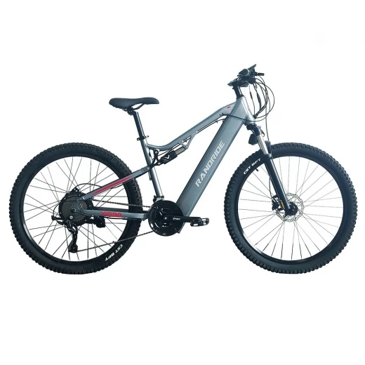 RANDRIDE YG90A Elektrofahrrad, 48V 17Ah Batterie, 1000W Motor, 45km/H, 70-90Max Range, 27.5'' Reifen, 75N.M Drehmoment - Grau