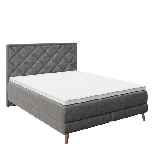 PHOENIX Boxspringbett »AUDREY«, BxHxL: 150 x 118 x 210 cm, Holz/Metall/Kunststoff - grau