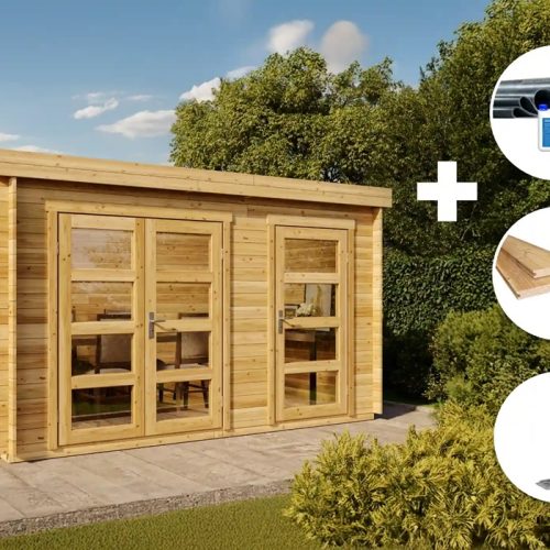 Eco Set - Gartenhaus Paloma Grande Gartenhaus Aus Holz, Holzhaus Mit 28 Mm Wandstärke Blockbohlenhaus - Alpholz Eco Set - Gartenhaus Paloma Grande Gartenhaus Aus Holz, Holzhaus Mit 28 Mm Wandstärke Blockbohlenhaus - Alpholz