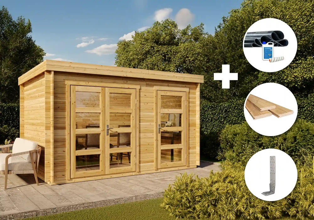 Eco Set - Gartenhaus Paloma Grande Gartenhaus Aus Holz, Holzhaus Mit 28 Mm Wandstärke Blockbohlenhaus - Alpholz Eco Set - Gartenhaus Paloma Grande Gartenhaus Aus Holz, Holzhaus Mit 28 Mm Wandstärke Blockbohlenhaus - Alpholz