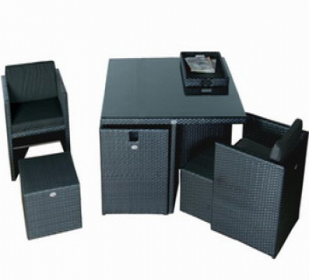 Gartenmöbel Prat polyrattan schwarz