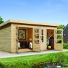 Gartenhaus Holz SCHÖNBUCH 2 426 x 276 m 38 mm Flachdachhaus Naturbelassen