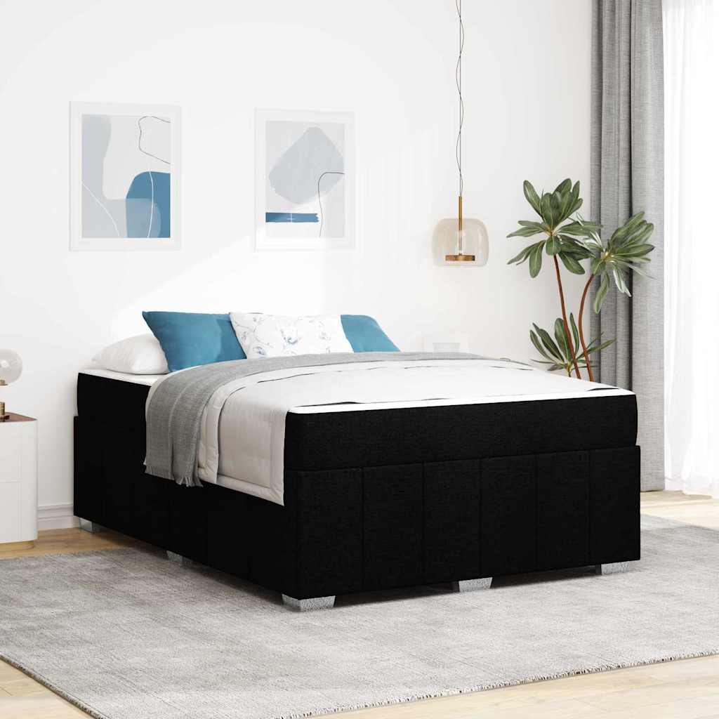 Bettgestell Mit Matratze Schwarz 160 X 200 Cm Stoff Vidaxl Bettgestell Mit Matratze Schwarz 160 X 200 Cm Stoff Vidaxl
