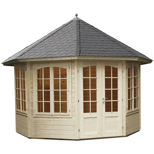 WOLFF FINNHAUS Gartenhaus »Ibiza«, Holz, BxHxT: 396,8 x 328 x 335,6 cm (Außenmaße inkl. Dachüberstand) - beige WOLFF FINNHAUS Gartenhaus »Ibiza«, Holz, BxHxT: 396,8 x 328 x 335,6 cm (Außenmaße inkl. Dachüberstand) - beige