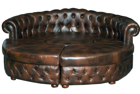 Chesterfield Rundsofa Ledersofa Runde Sofa Couch Wohnlandschaft