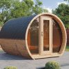 Wolff Finnhaus Saunafass Sena 2333 naturbelassen Schwarz Bausatz zur Selbstmontage