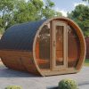 Wolff Finnhaus Saunafass Sena 2333 naturbelassen Schwarz Bausatz zur Selbstmontage
