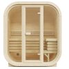 Wolff Finnhaus Sauna Iris 2015 - 42 mm Schwarz Ohne Ofen Thermoholz (braun) Bausatz zur Selbstmontage