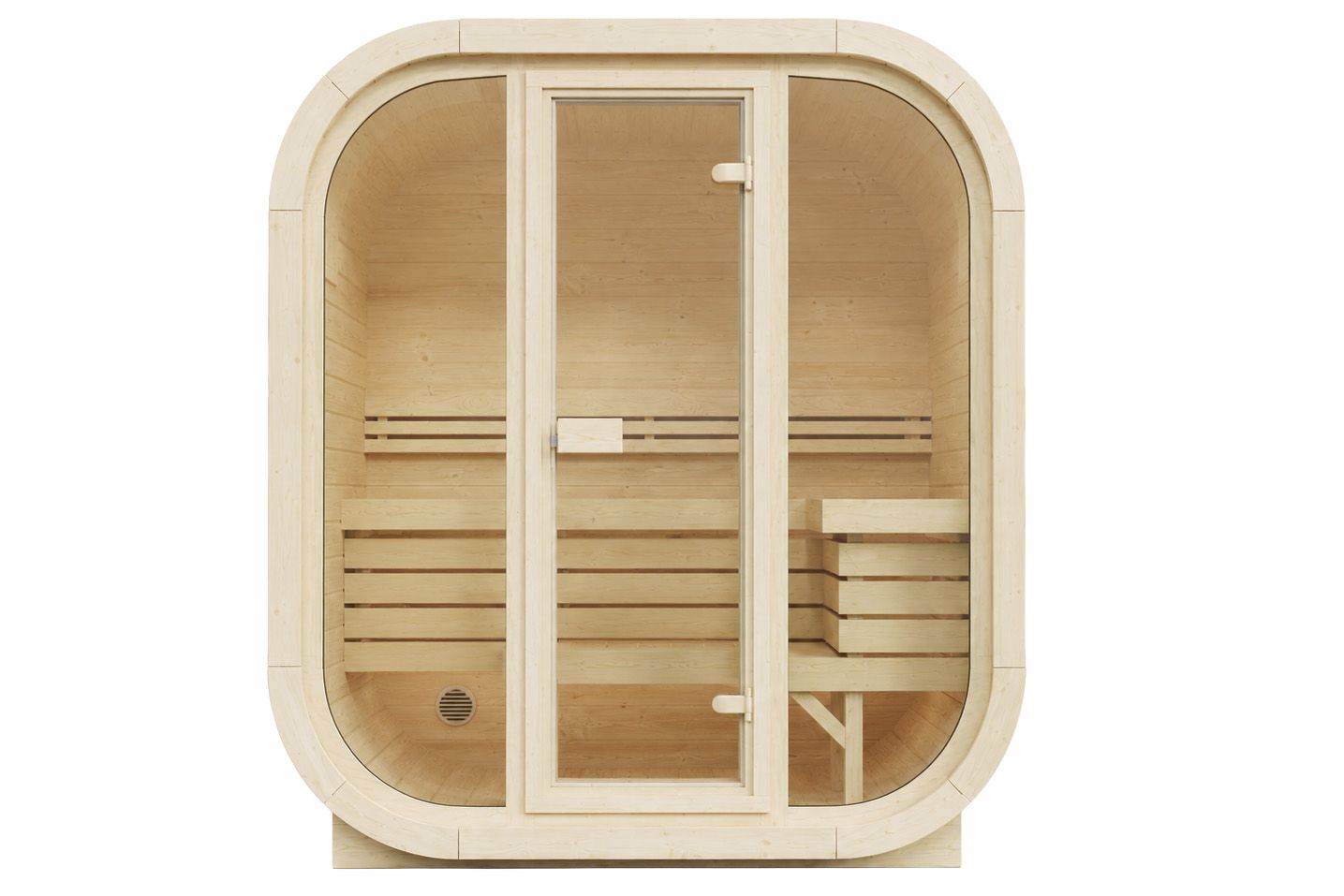 Wolff Finnhaus Sauna Iris 2015 - 42 mm Schwarz Ohne Ofen Thermoholz (braun) Bausatz zur Selbstmontage