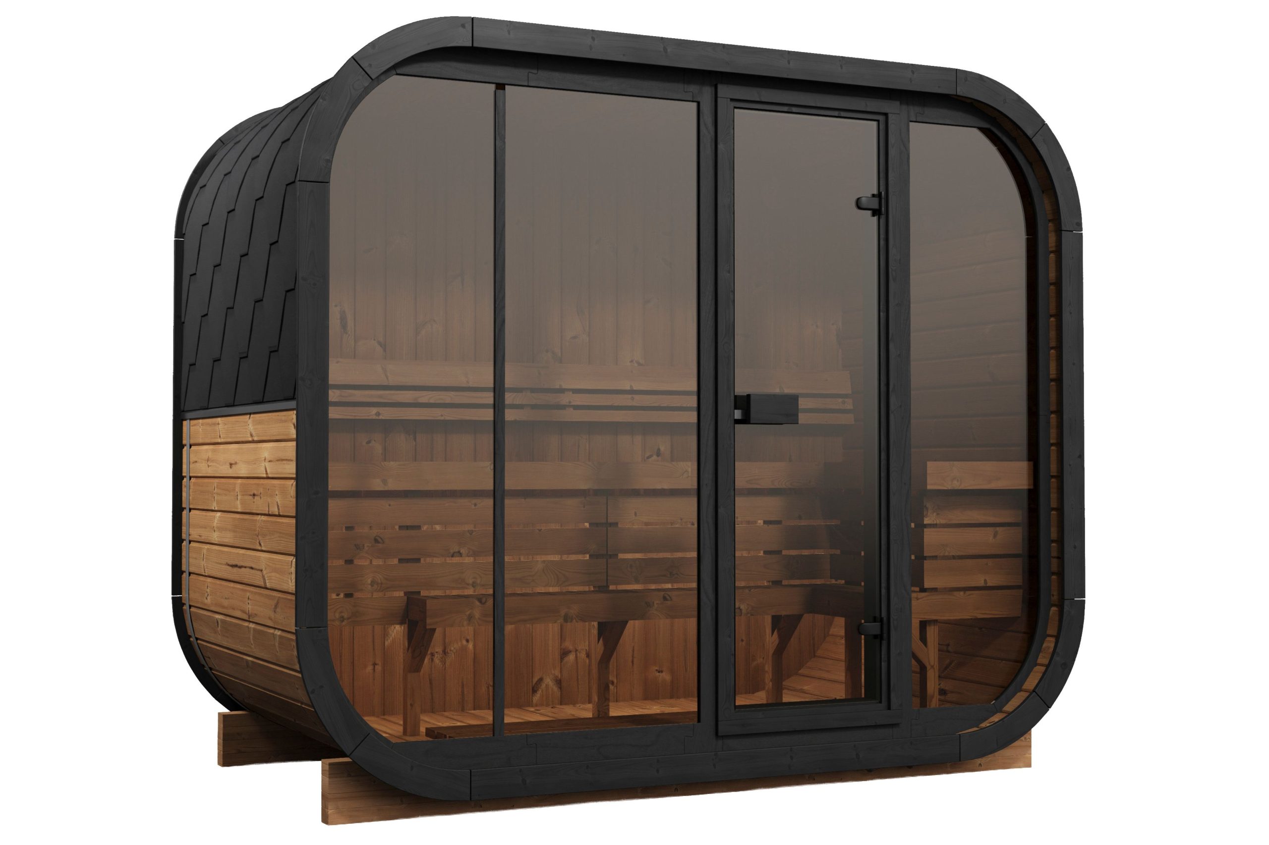 Wolff Finnhaus Sauna Asta 2715 - 42 mm Schwarz Ohne Ofen Thermoholz Bausatz zur Selbstmontage - Gallery 1 Wolff Finnhaus Sauna Asta 2715 - 42 mm Schwarz Ohne Ofen Thermoholz Bausatz zur Selbstmontage