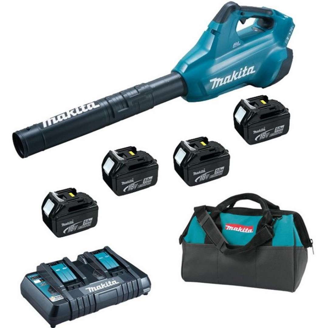 Makita - Gartenmaschinen - 18v Akku-laubbläser, 4x 5,0 Ah Lxt Akku, Ladegerät Dub362pt4x