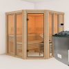 Sauna AIRI 196 x 196 m 9.0 kW Ofen inkl. Steuergerät ohne Dachkranz