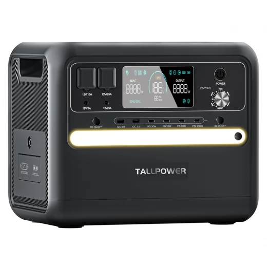 Tragbare Power Station TALLPOWER V2400, 2160 Wh LiFePo4, 2400 W AC-Ausgang, USV, 13 Ausgänge