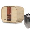 Fasssauna QUADRO 1 PLUS 242 x 175 m 38 mm 9.0 kW Ofen integr. Steuerung