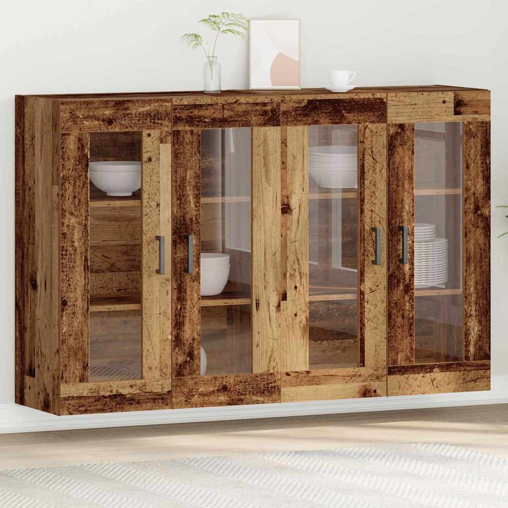 Wandschrank 2 Pcs Altholz 69.5 X 34 X 90 Cm Holzwerkstoff Vidaxl
