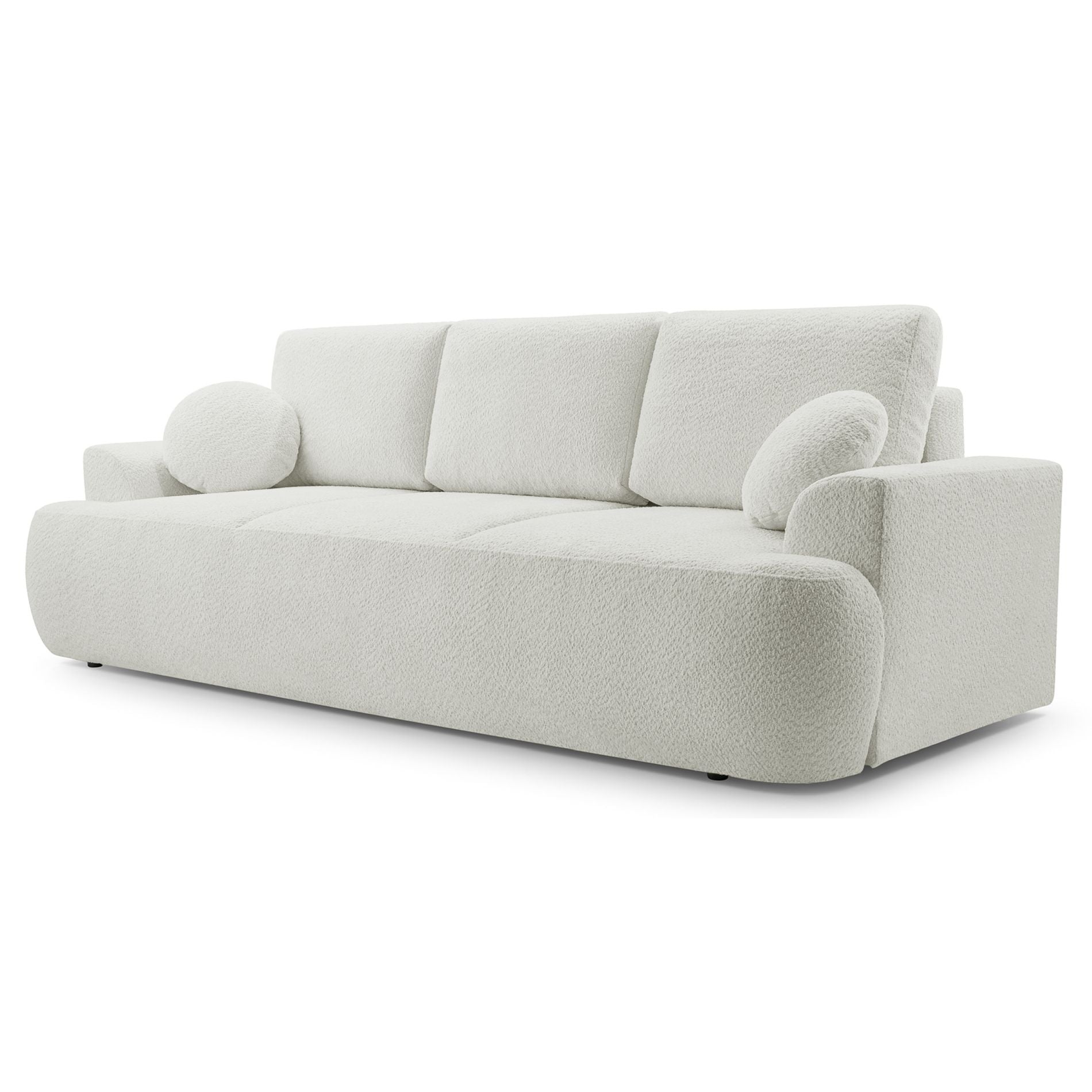 Selsey Barletto – 3-sitzer-sofa Mit Schlaffunktion Und Stauraum, Bouclé, Hellbeige Selsey Barletto – 3-sitzer-sofa Mit Schlaffunktion Und Stauraum, Bouclé, Hellbeige