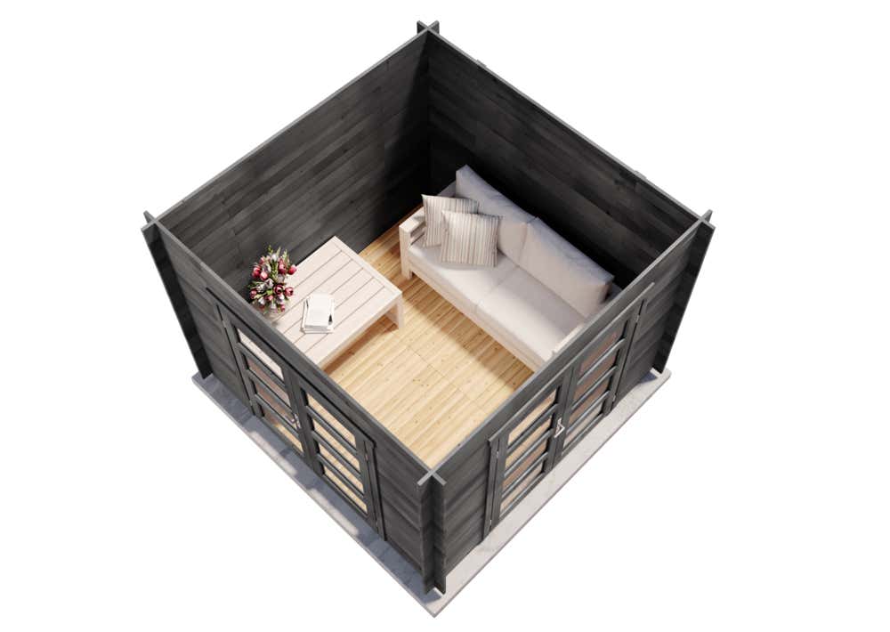 Gartenhaus Paloma Beach Gartenhaus Aus Holz In Anthrazitgrau, Holzhaus Mit 28 Mm Wandstärke, Blockbohlenhaus Mit Montagematerial - Alpholz Gartenhaus Paloma Beach Gartenhaus Aus Holz In Anthrazitgrau, Holzhaus Mit 28 Mm Wandstärke, Blockbohlenhaus Mit Montagematerial - Alpholz