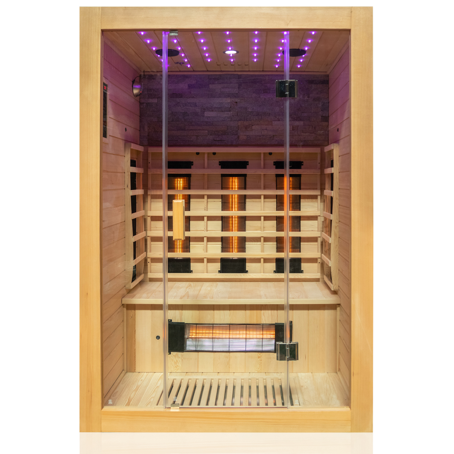 Dewello Infrarotkabine Infrarotsauna MILTON 135cm x 105cm inkl. Vollspektrumstrahler, Bodenstrahler