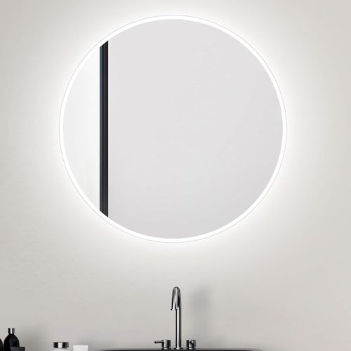Runder Led-badezimmerspiegel – Durchmesser: 60 Cm – Wandspiegel Mit Beleuchtung – Dank Aluminiumgehäuse Für Feuchträume Geeignet – Lichtfarbe: Neutralweiß