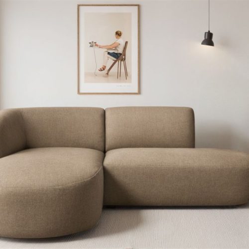 Ecksofa Designersofa Babette In Stoff Lins Hellbraun Ottomane Links