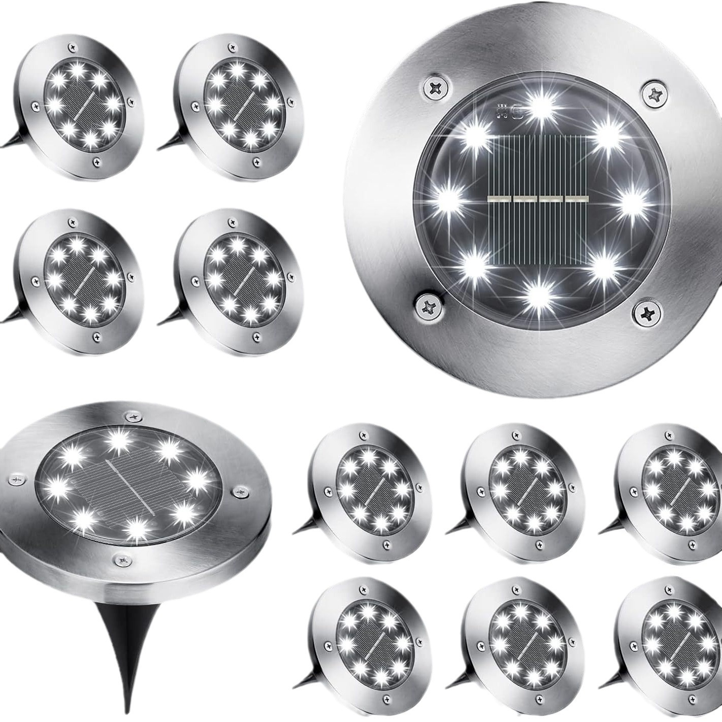 Untergrundbeleuchtung, 8led Solar-bodenbeleuchtung, Rasenbeleuchtung, Villa-gartenbeleuchtung Untergrundbeleuchtung, 8led Solar-bodenbeleuchtung, Rasenbeleuchtung, Villa-gartenbeleuchtung