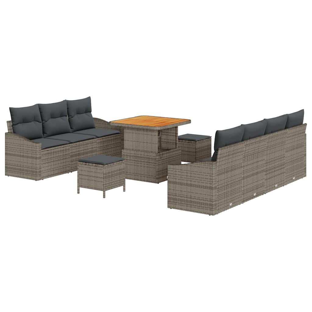 Vidaxl - Garten-sofa-set Mit Kissen 10 Pcs Grau 80 X 80 X 71 Cm
