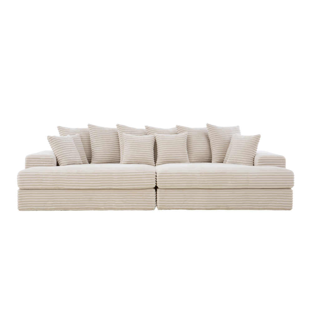 Tiefes 4-sitzer-sofa Aus Beigem Cord Cardiff