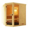 Weka Massivholz-Elementsauna Laukkala 3 mit Glastür+Fenster - 38 mm mit Eckeinstieg 9 kW Kompaktofen mit integrierter Steuerung Weka Massivholz-Elementsauna Laukkala 3 mit Glastür+Fenster - 38 mm mit Eckeinstieg 9 kW Kompaktofen mit integrierter Steuerung