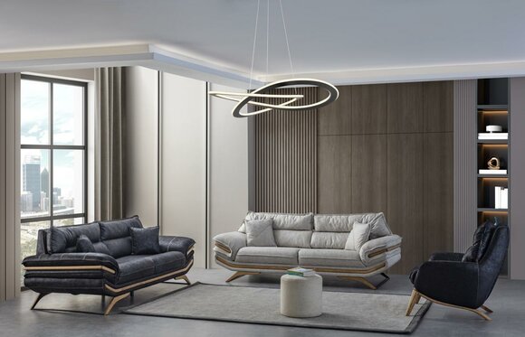 Exklusive Wohnzimmer Set Besteht aus 2x 3-Sitzer Sofas und Sessel 3tlg Exklusive Wohnzimmer Set Besteht aus 2x 3-Sitzer Sofas und Sessel 3tlg