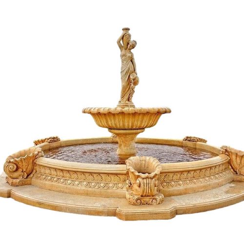 Springbrunnen Becken Fontäne Zierbrunnen XXL Garten Deko Stadt Brunnen