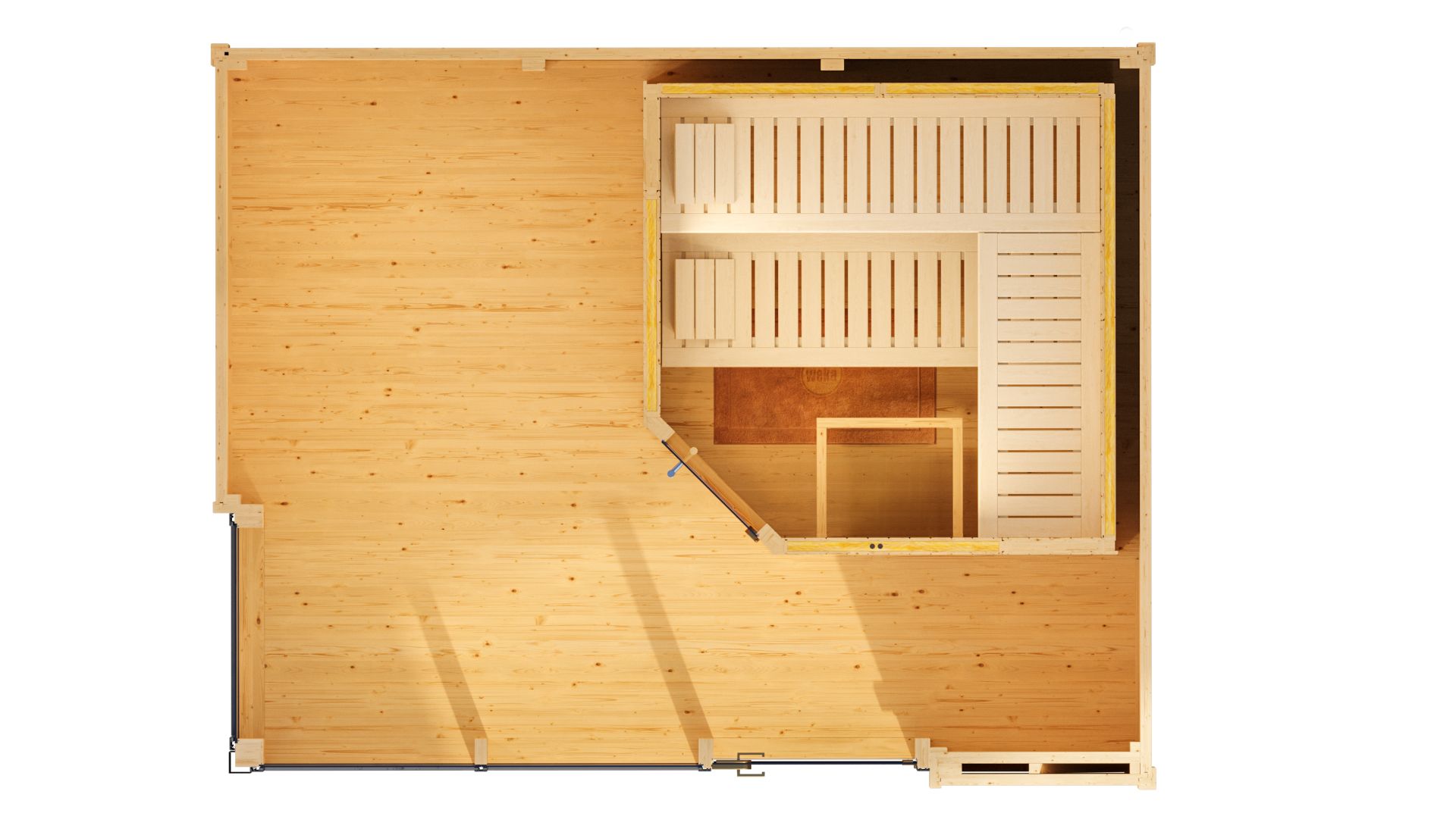 Weka Design-Saunahaus Cubilis inkl. Elementsauna 45/68 mm 7,5 kW Bio-Kombiofen BioS inkl. Steuerung - Gallery 4 Weka Design-Saunahaus Cubilis inkl. Elementsauna 45/68 mm 7,5 kW Bio-Kombiofen BioS inkl. Steuerung