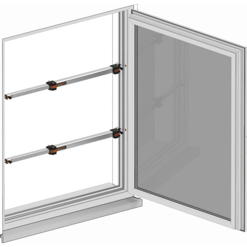 Fensterabsturzsicherung mittels Bohrung MFS-SYSTEM SET verstellbereich 404-502mm