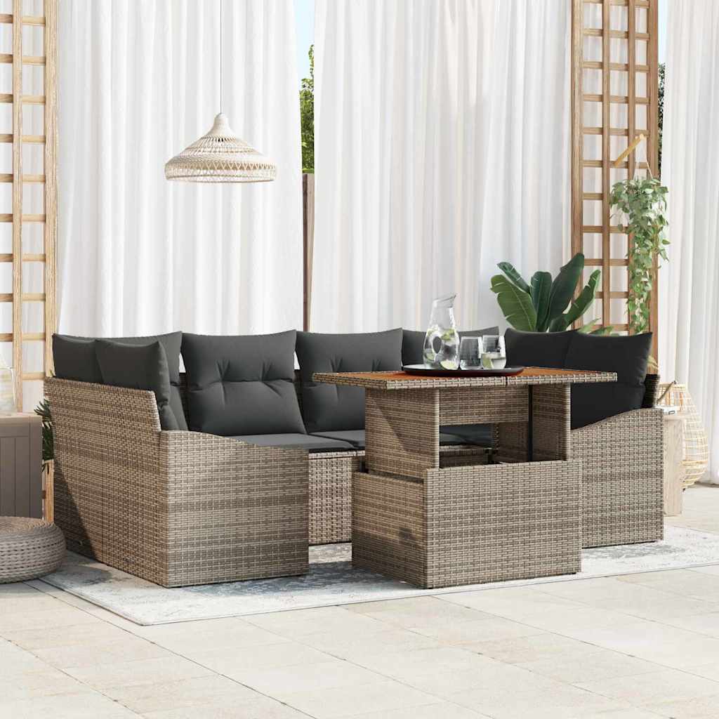 Garten Essgruppe Mit Kissen Grau, Braun 100 X 55 X 73 Cm Vidaxl