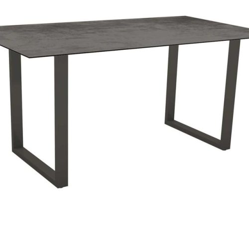 Stern Kufentisch 160x90 cm - Silverstar Zement Aluminium anthrazit