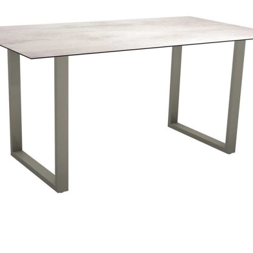 Stern Kufentisch 160x90 cm - Silverstar Zement hell Aluminium graphit