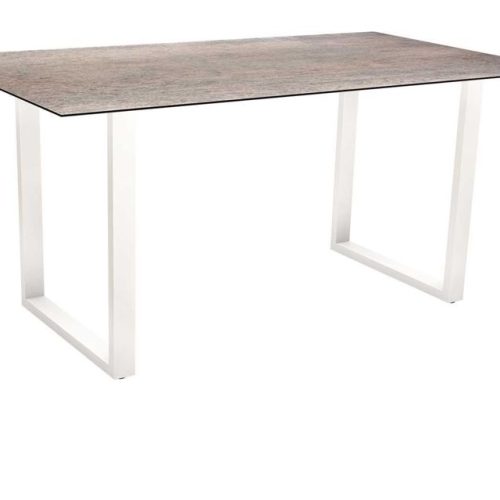 Stern Kufentisch 160x90 cm - Silverstar Smoky Aluminium weiß