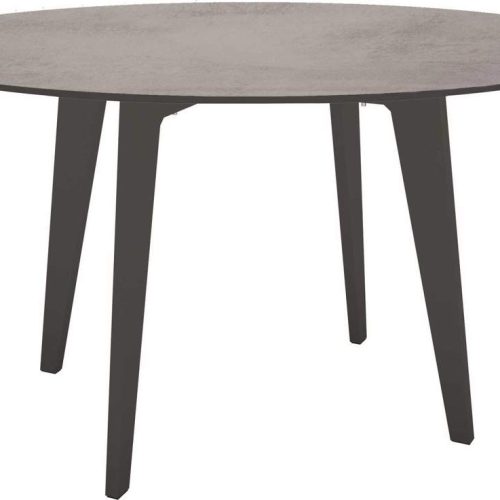 Stern Tisch Ø 134 cm Aluminium - anthrazit Silverstar Dekor Zement hell