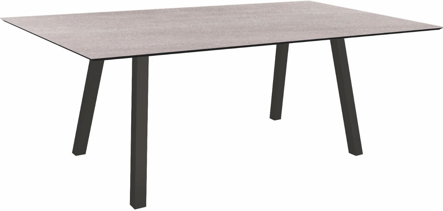Stern Tisch 180 x 100 cm Interno schwarz matt / Stone light