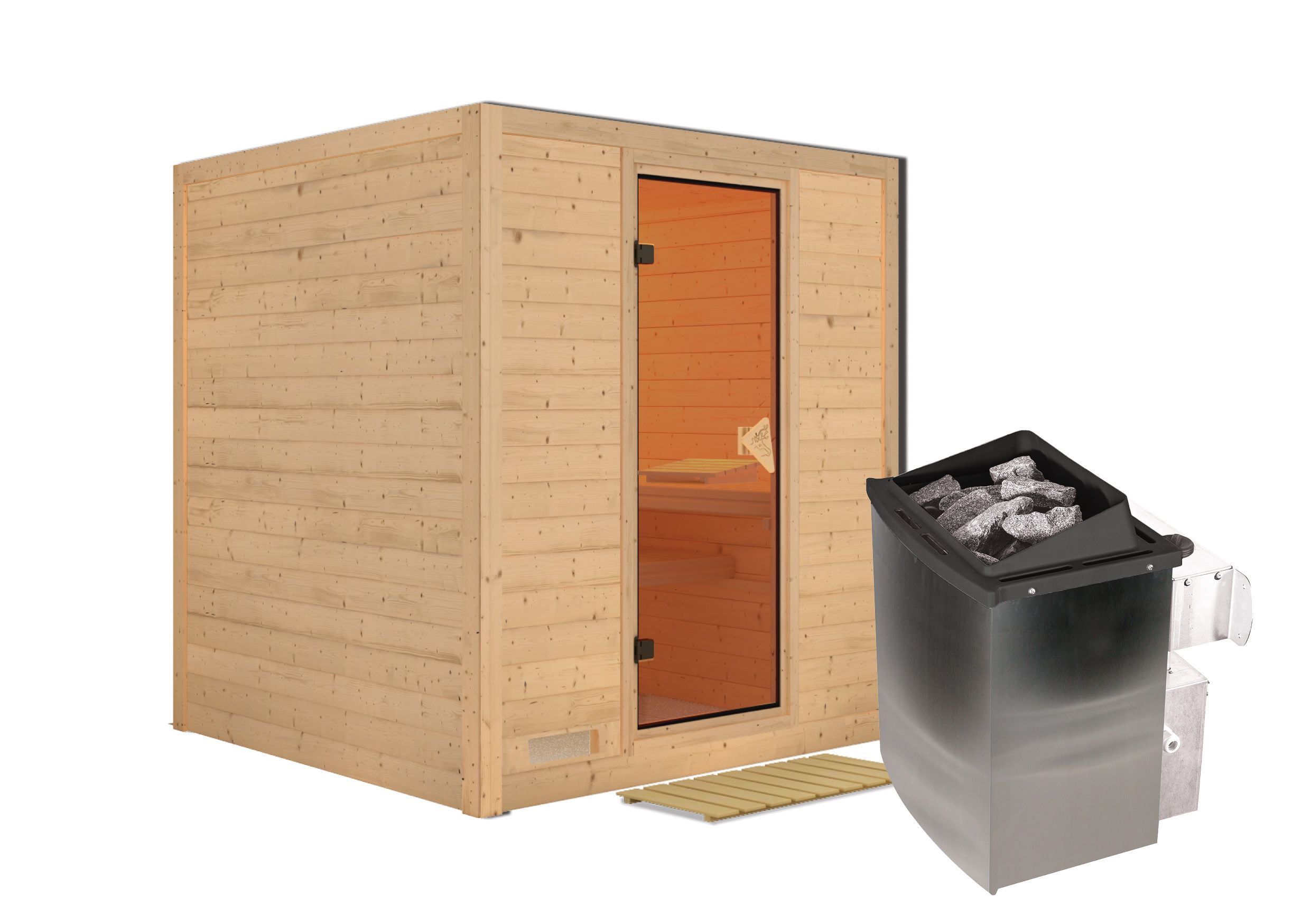 Karibu Sauna Mojave-9 kW Ofen-Steuerung-Ohne Dachkranz - Gallery 1 Karibu Sauna Mojave-9 kW Ofen-Steuerung-Ohne Dachkranz