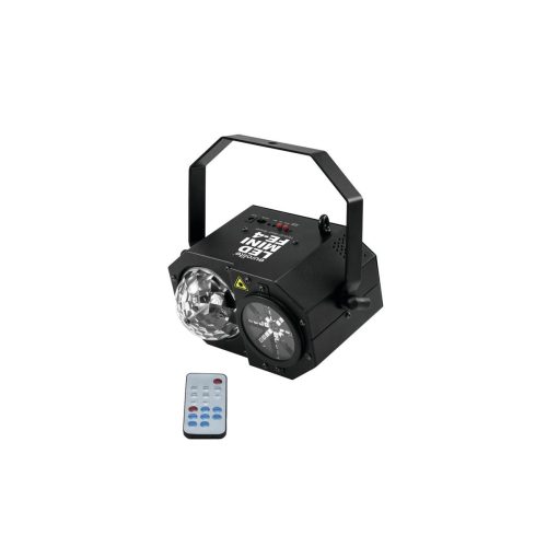 LED Mini Hybrid Laserflower "FE-4" – Vielfältige Lichtspiele mit Laser, Wash, Strobe + Mooneffekten LED Mini Hybrid Laserflower "FE-4" – Vielfältige Lichtspiele mit Laser, Wash, Strobe + Mooneffekten