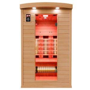 Dewello Infrarotkabine Infrarotsauna HYDER 115cm x 105cm inkl. Vollspektrumstrahler, Radio, Farblicht