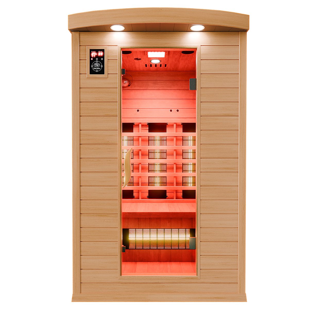 Dewello Infrarotkabine Infrarotsauna HYDER 115cm x 105cm inkl. Vollspektrumstrahler, Radio, Farblicht Dewello Infrarotkabine Infrarotsauna HYDER 115cm x 105cm inkl. Vollspektrumstrahler, Radio, Farblicht