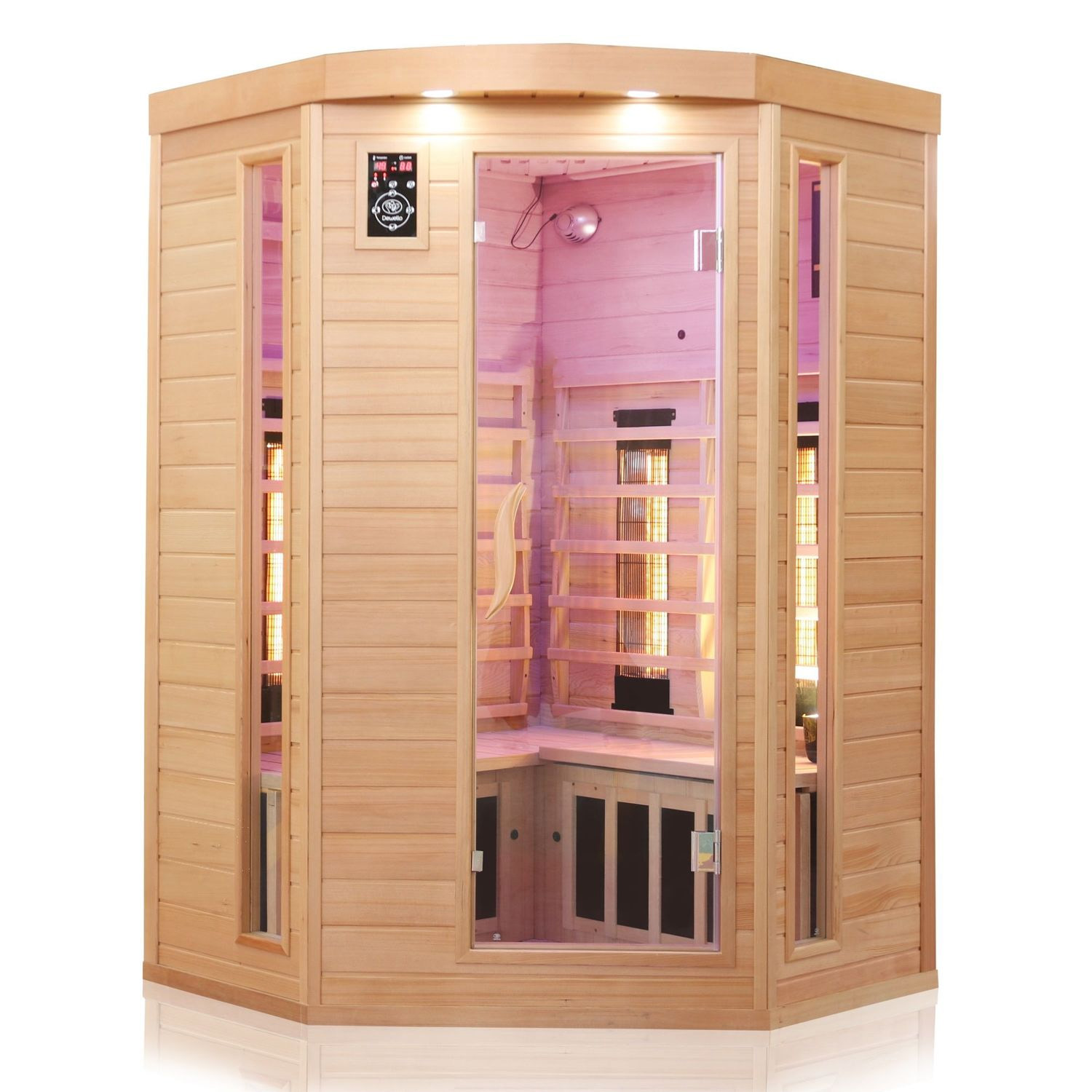 Dewello Infrarotkabine Infrarotsauna Wärmekabine LAKEFIELD 3 140cm x 140cm inkl. Vollspektrumstrahler, Bodenstrahler Dewello Infrarotkabine Infrarotsauna Wärmekabine LAKEFIELD 3 140cm x 140cm inkl. Vollspektrumstrahler, Bodenstrahler