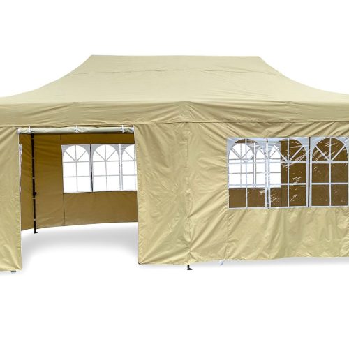 GRASEKAMP Faltpavillon Premium Line (3x6m + Seitenteile, Beige) GRASEKAMP Faltpavillon Premium Line (3x6m + Seitenteile, Beige)